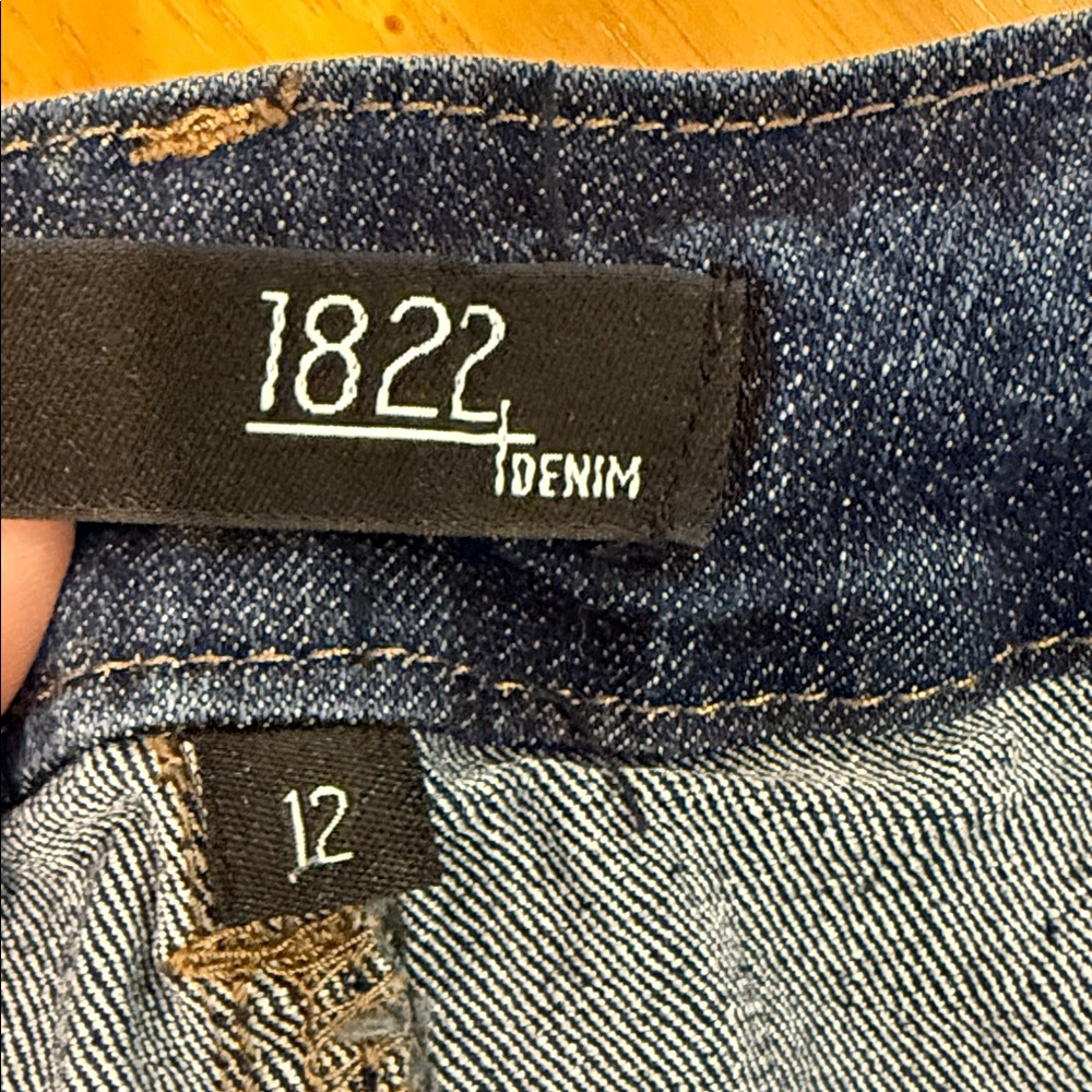 1822 Denim Dark Blue Jean Shorts - Picture 2 of 3